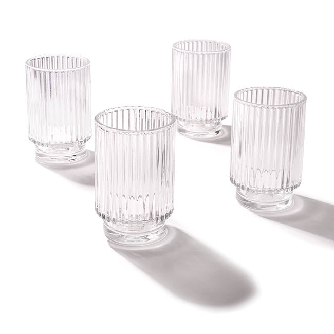 Rippled Glass Vase Wide